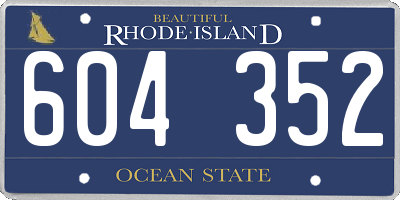RI license plate 604352