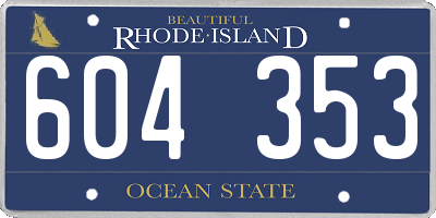 RI license plate 604353