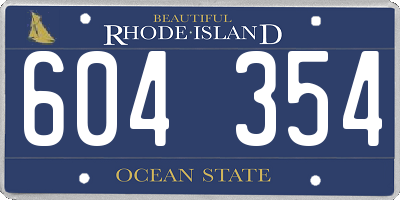 RI license plate 604354