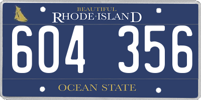 RI license plate 604356
