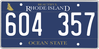 RI license plate 604357