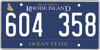 RI license plate 604358