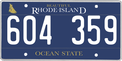 RI license plate 604359