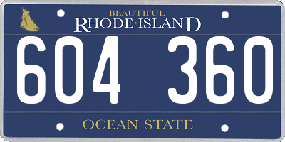 RI license plate 604360