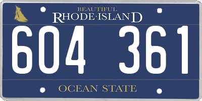 RI license plate 604361
