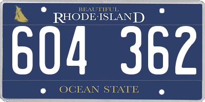 RI license plate 604362