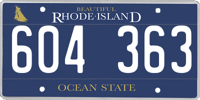 RI license plate 604363