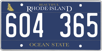 RI license plate 604365