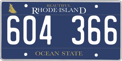 RI license plate 604366