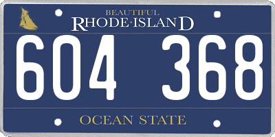 RI license plate 604368