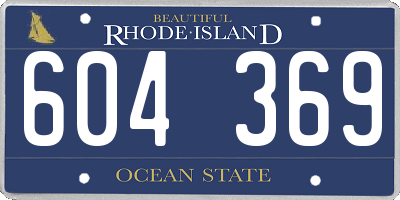 RI license plate 604369