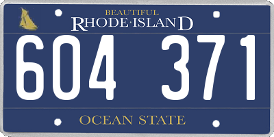 RI license plate 604371