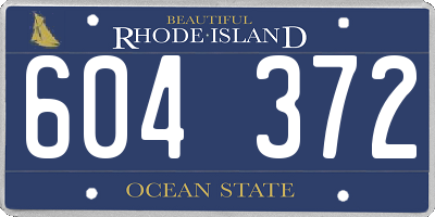 RI license plate 604372