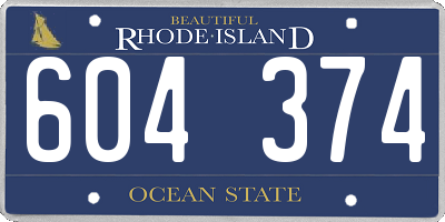 RI license plate 604374
