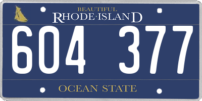 RI license plate 604377