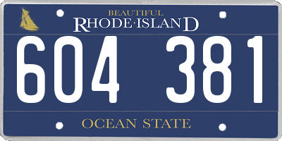 RI license plate 604381