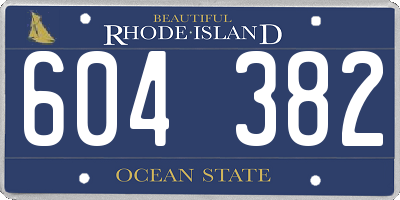 RI license plate 604382