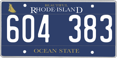 RI license plate 604383