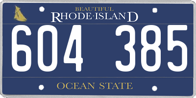 RI license plate 604385