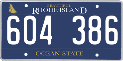 RI license plate 604386
