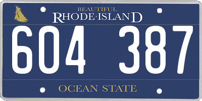 RI license plate 604387