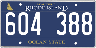 RI license plate 604388