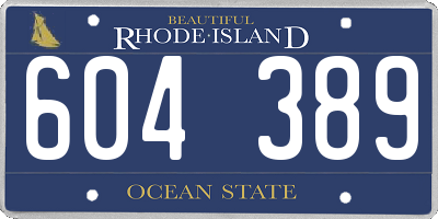 RI license plate 604389