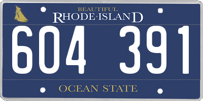 RI license plate 604391