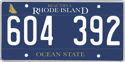 RI license plate 604392