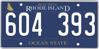 RI license plate 604393
