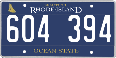 RI license plate 604394