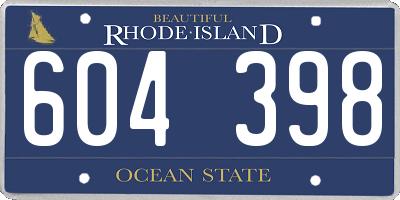 RI license plate 604398