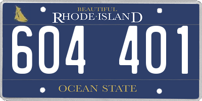 RI license plate 604401