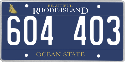 RI license plate 604403