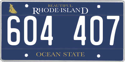RI license plate 604407