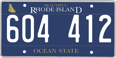 RI license plate 604412