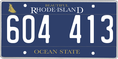 RI license plate 604413