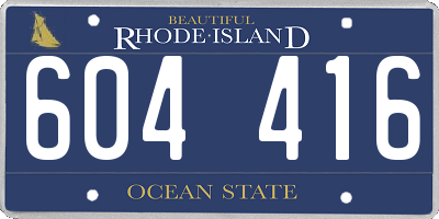 RI license plate 604416