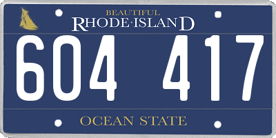 RI license plate 604417