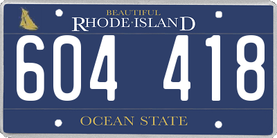 RI license plate 604418