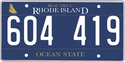 RI license plate 604419