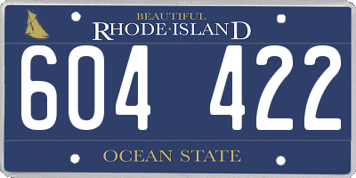 RI license plate 604422