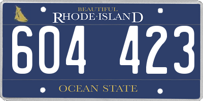 RI license plate 604423
