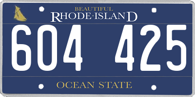 RI license plate 604425