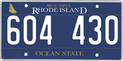 RI license plate 604430