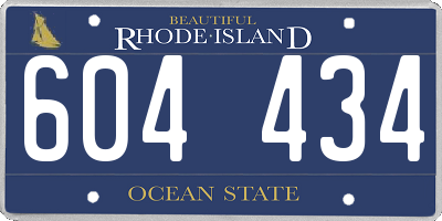 RI license plate 604434
