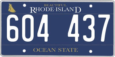RI license plate 604437