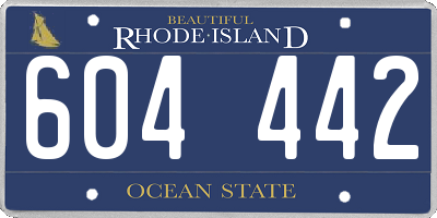 RI license plate 604442
