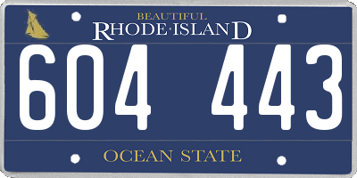 RI license plate 604443