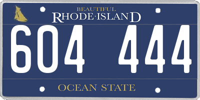 RI license plate 604444